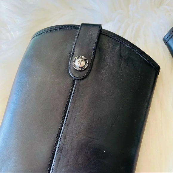 Frye Riding Boots Black Leather Sz 6 - Picture 6 of 12